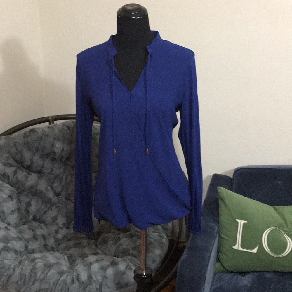 Michael Kors Royal Blue wrap style top